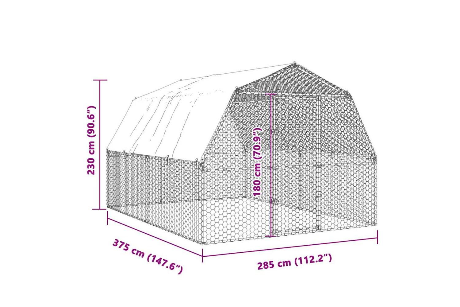 Vidaxl Chicken Cage With Roof And Door Silver Galvanised Steel-8