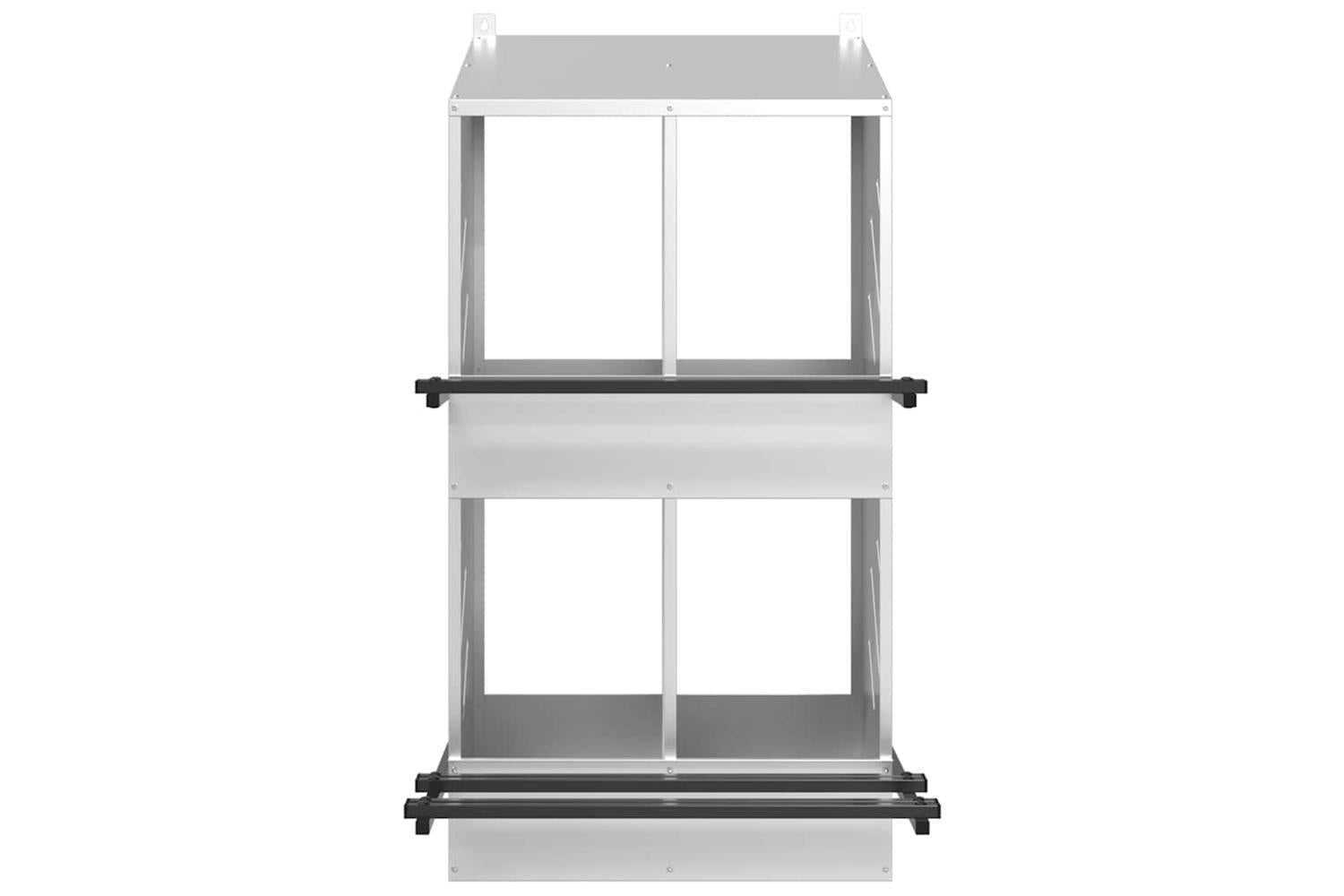 Vidaxl Chicken Nesting Box With 4 Compartments Galvanized Silver Metal-5