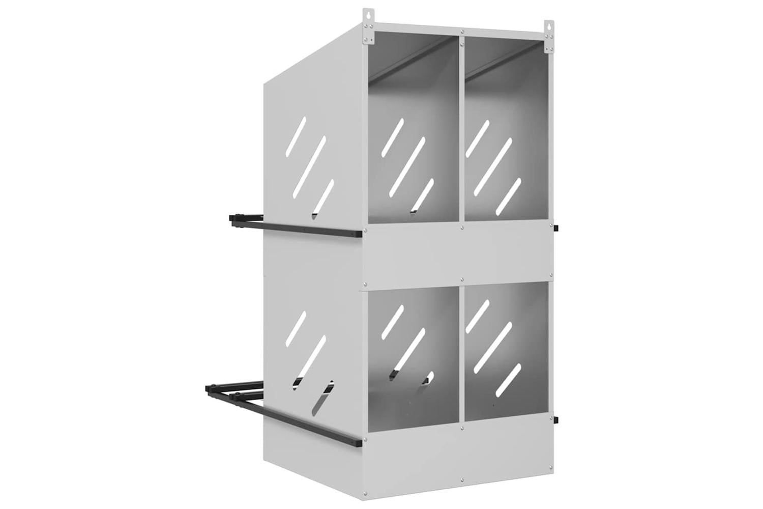 Vidaxl Chicken Nesting Box With 4 Compartments Galvanized Silver Metal-7