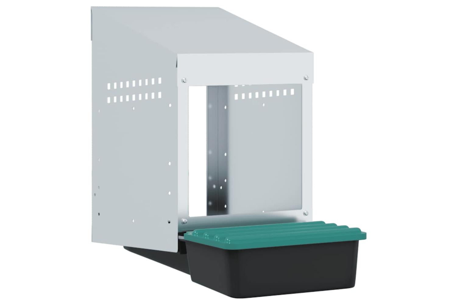 Vidaxl Chicken Nesting Box 1 Compartment Wall-mounted Galvanised Steel-2