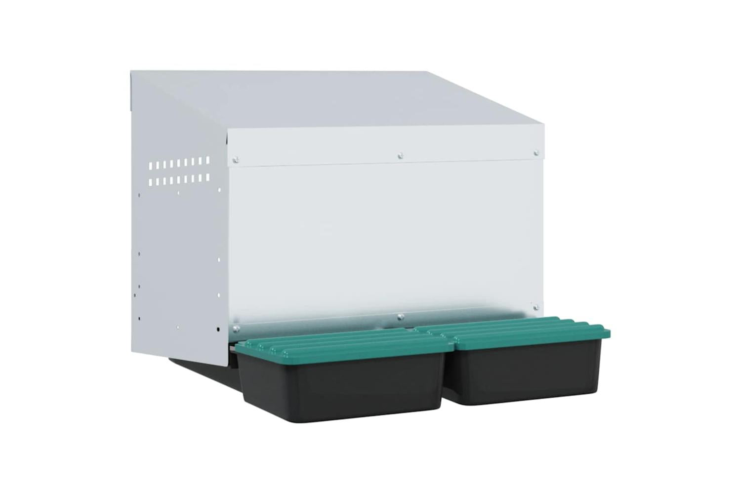 Vidaxl Chicken Nesting Box 2 Compartments Wall-mounted Galvanised Steel-2