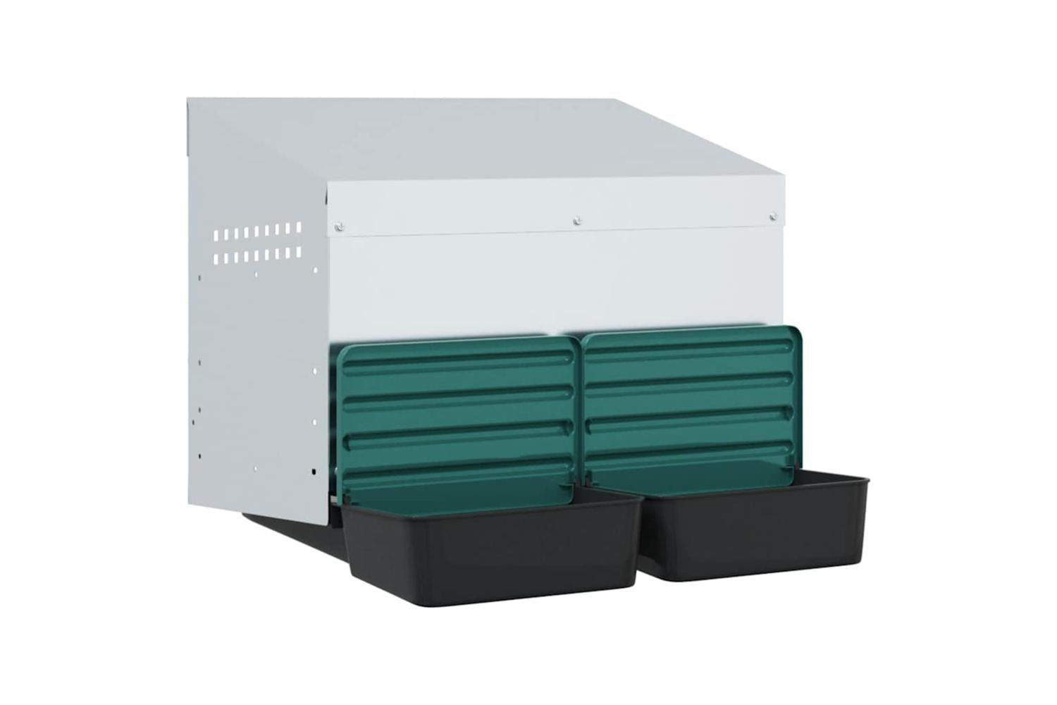 Vidaxl Chicken Nesting Box 2 Compartments Wall-mounted Galvanised Steel-4