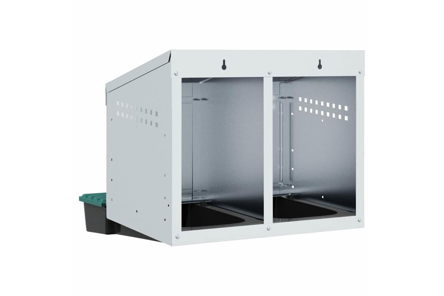 Vidaxl Chicken Nesting Box 2 Compartments Wall-mounted Galvanised Steel-7