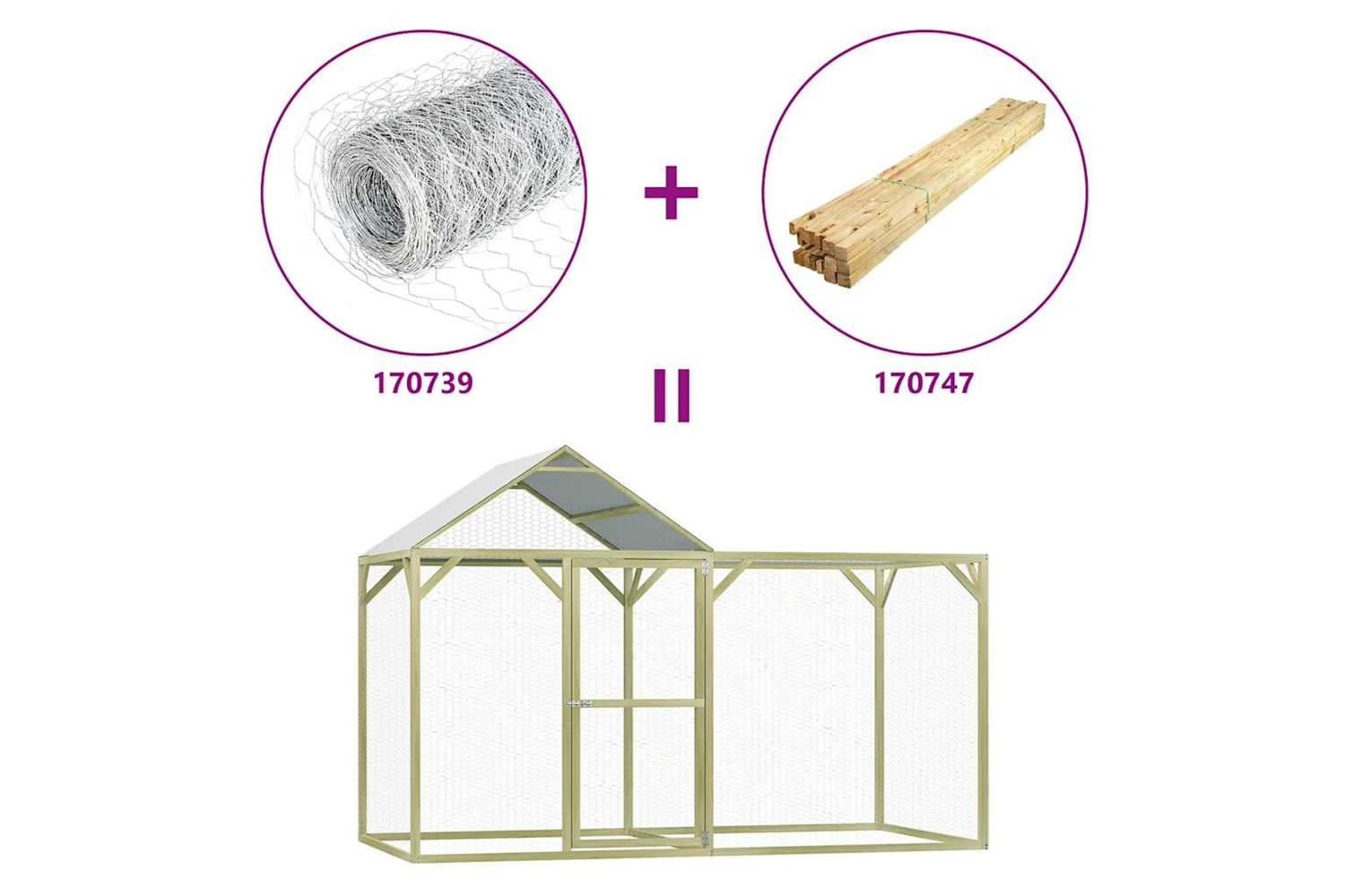Vidaxl Chicken Cage 3x15x2 M Impregnated Wood Pine-5