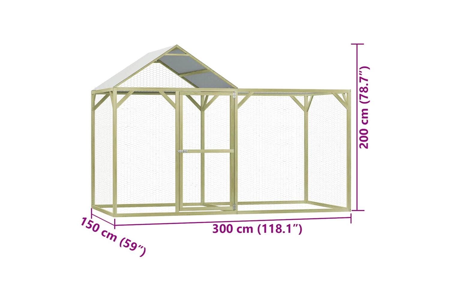 Vidaxl Chicken Cage 3x15x2 M Impregnated Wood Pine-10
