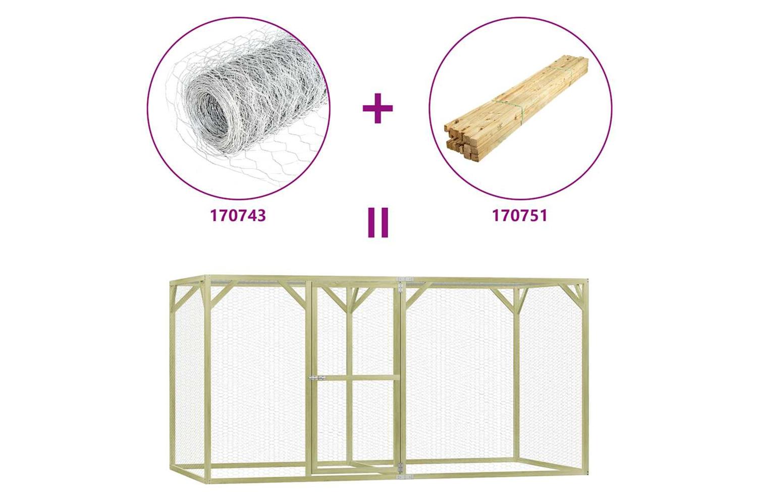 Vidaxl Chicken Cage 3x15x15 M Impregnated Wood Pine-5