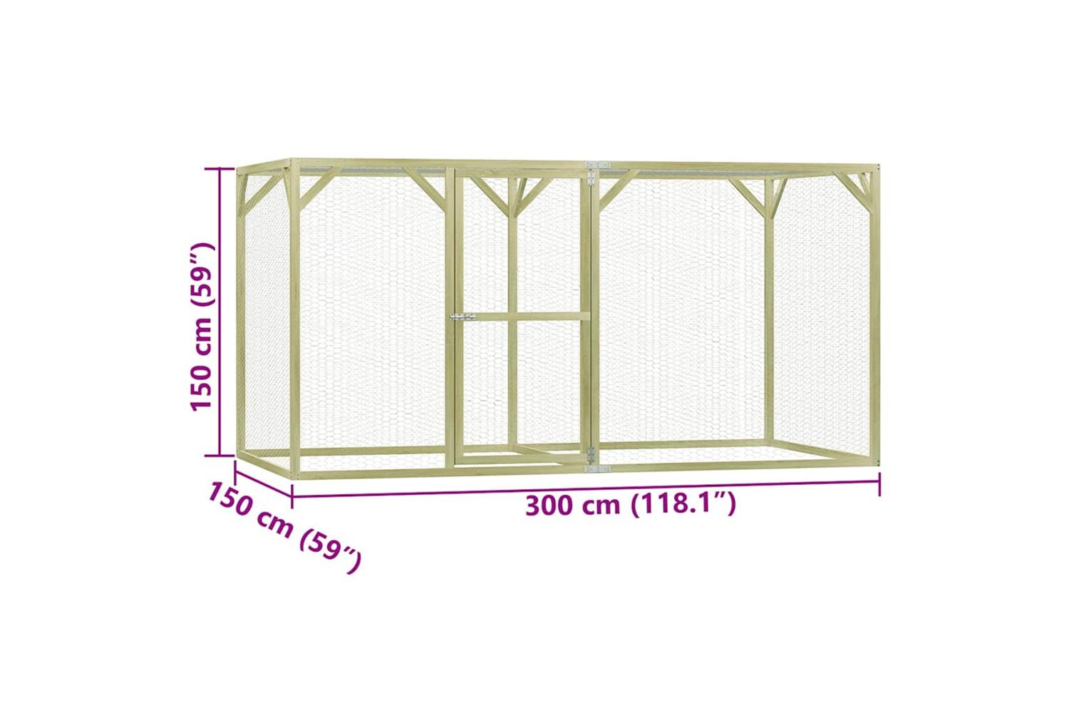 Vidaxl Chicken Cage 3x15x15 M Impregnated Wood Pine-9
