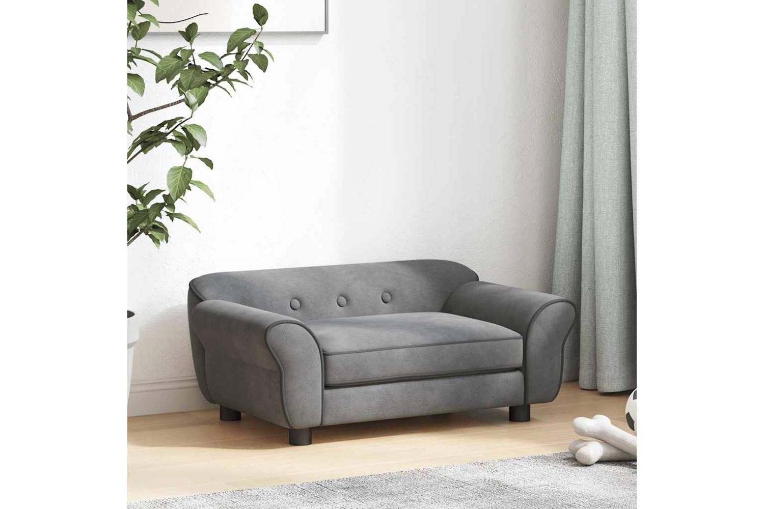 Vidaxl Dog Sofa Dark Grey 72x45x30 Cm Plush-3