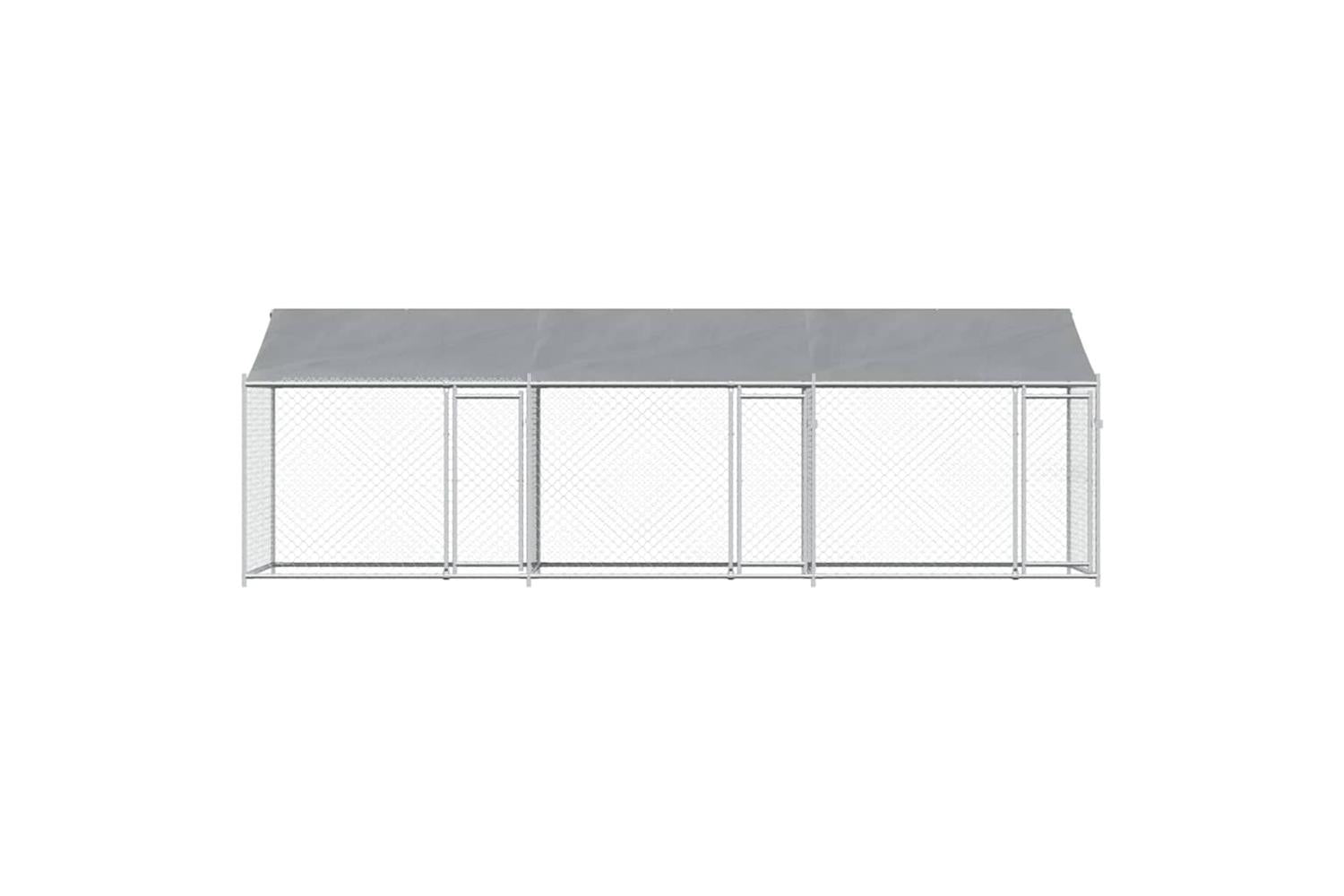 Vidaxl Dog Cage With Roof And Doors Grey 6x2x2 M Galvanised Steel-4