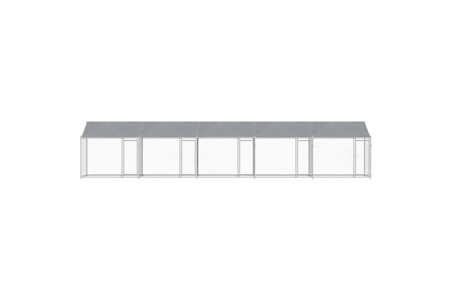 Vidaxl Dog Cage With Roof And Doors Grey 10x2x2 M Galvanised Steel-4