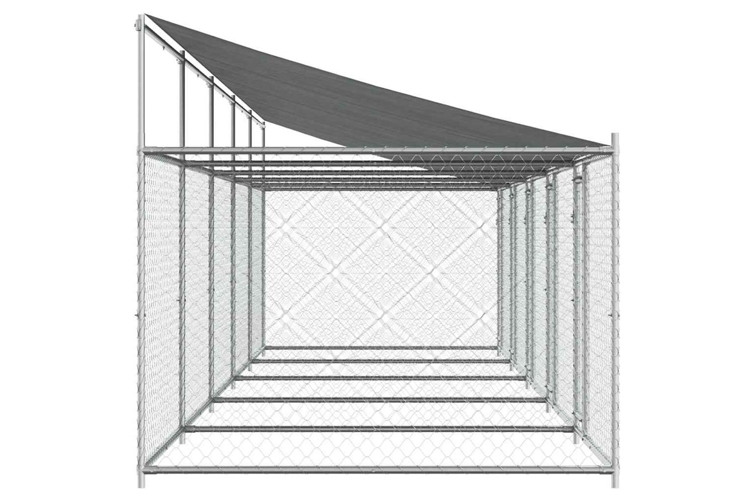 Vidaxl Dog Cage With Roof And Doors Grey 10x2x2 M Galvanised Steel-5