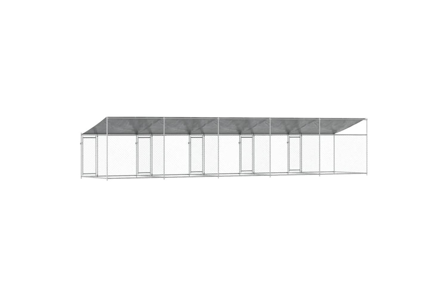 Vidaxl Dog Cage With Roof And Doors Grey 10x2x2 M Galvanised Steel-6