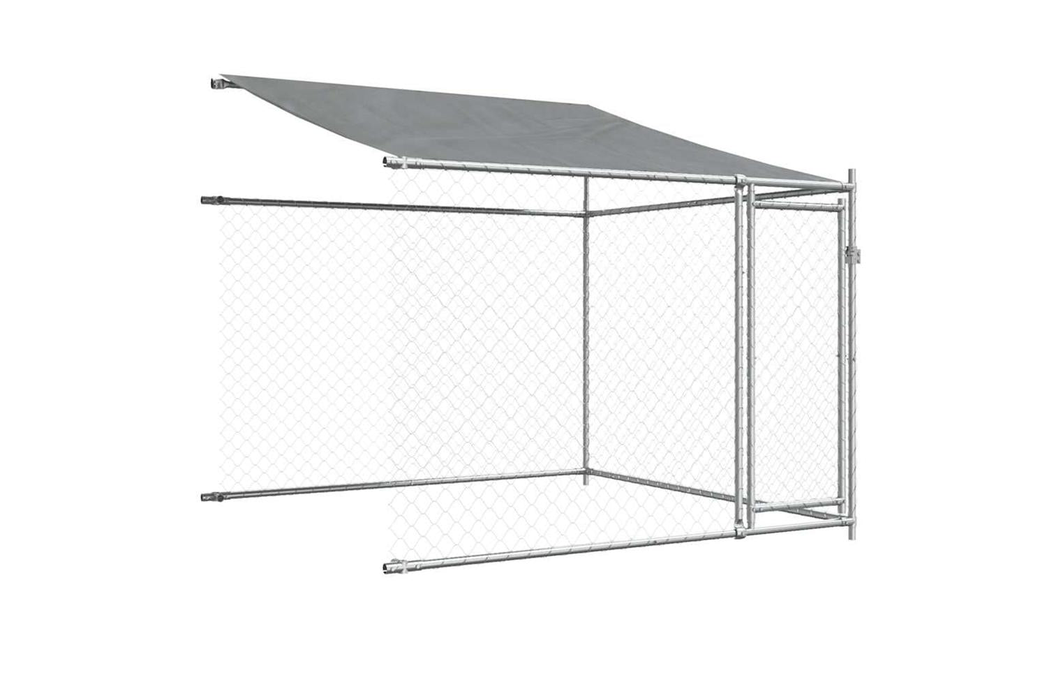 Vidaxl Dog Cage With Roof And Doors Grey 10x2x2 M Galvanised Steel-7