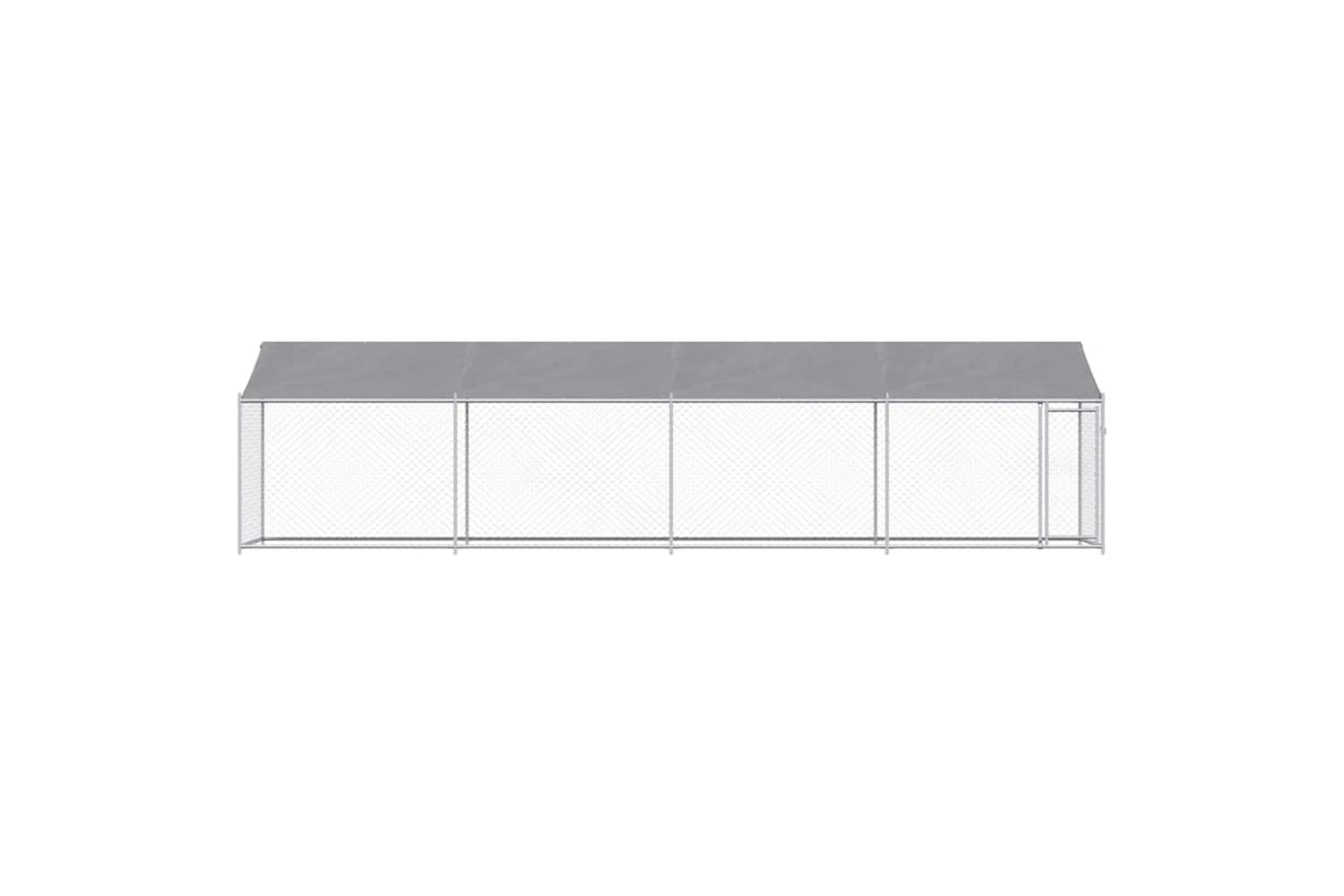 Vidaxl Dog Cage With Roof And Door Grey 8x2x2 M Galvanised Steel-4