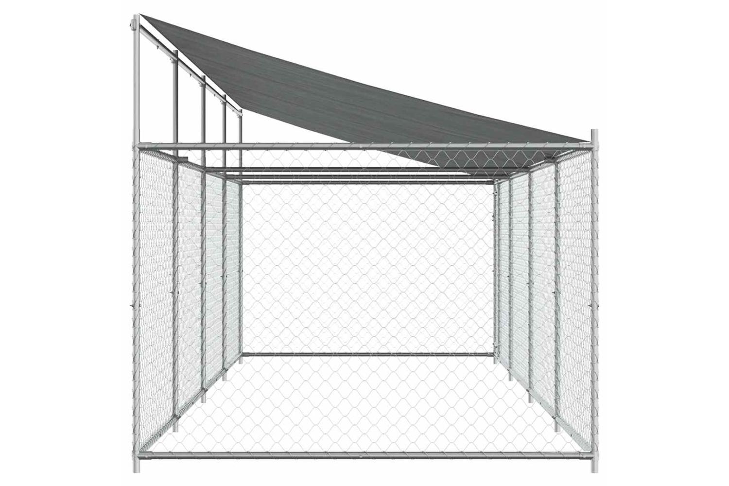 Vidaxl Dog Cage With Roof And Door Grey 8x2x2 M Galvanised Steel-5