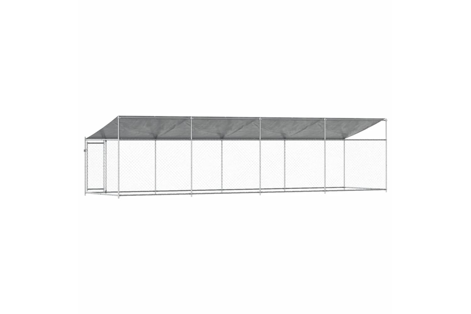 Vidaxl Dog Cage With Roof And Door Grey 8x2x2 M Galvanised Steel-6