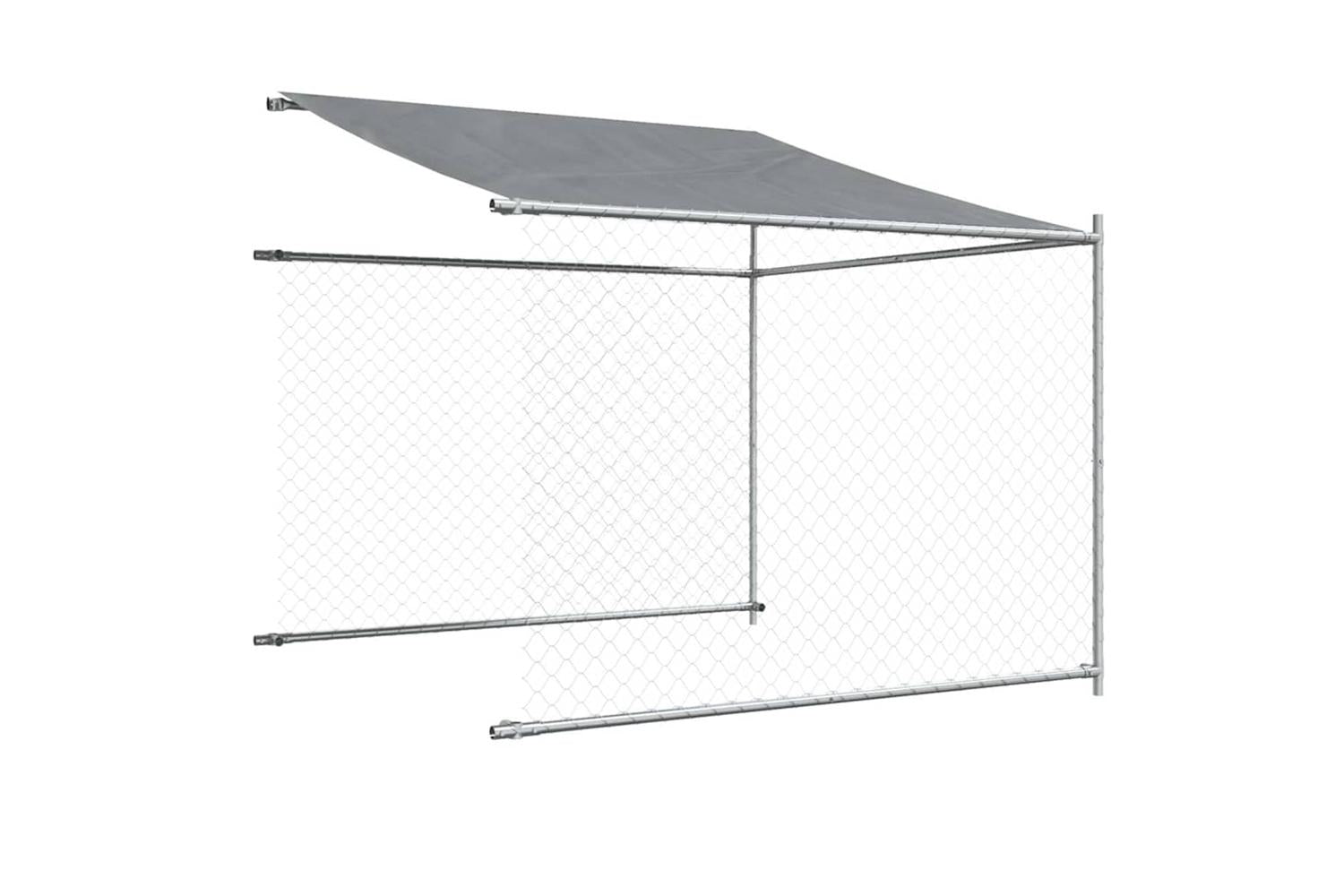 Vidaxl Dog Cage With Roof And Door Grey 8x2x2 M Galvanised Steel-7