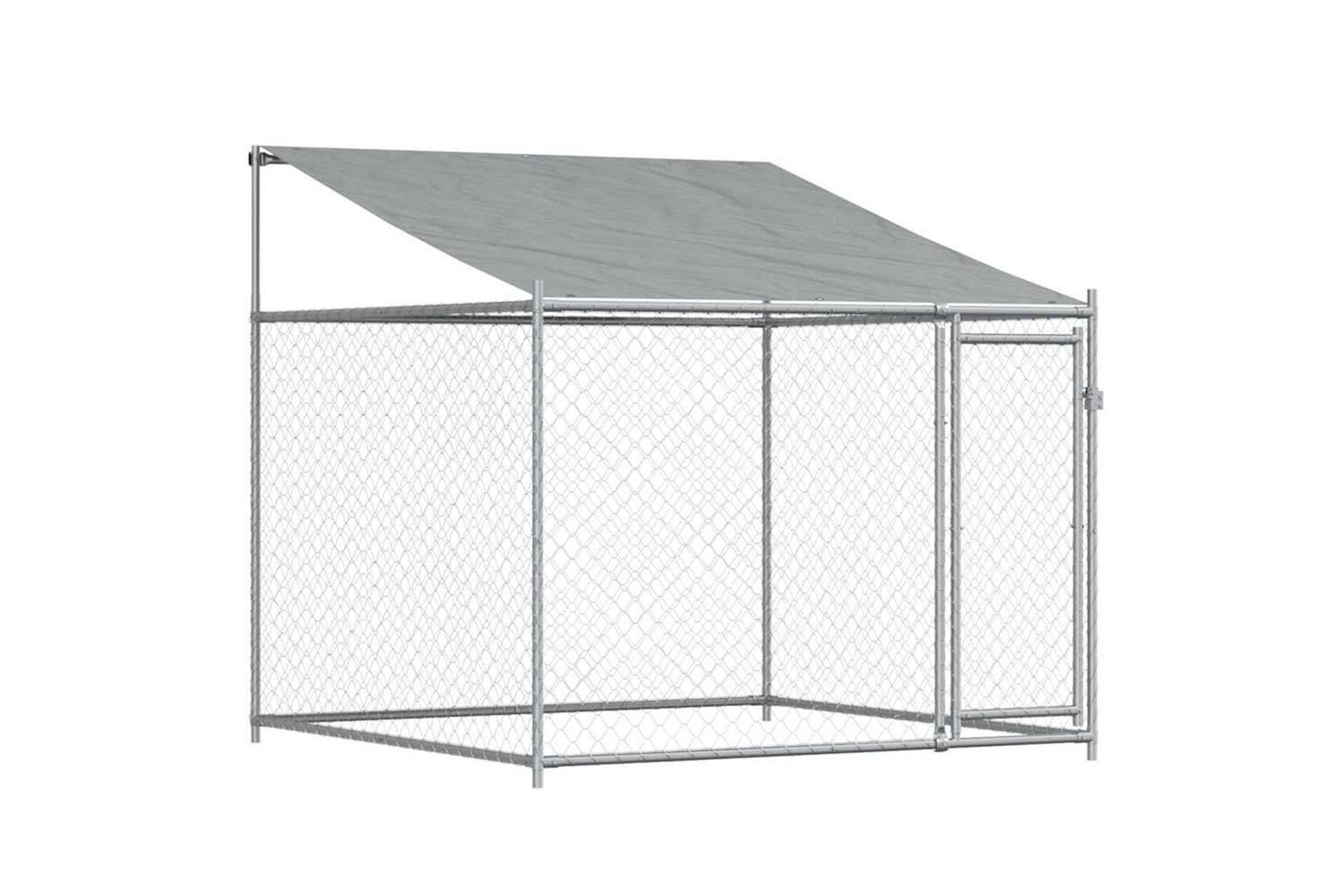 Vidaxl Dog Cage With Roof And Door Grey 8x2x2 M Galvanised Steel-8