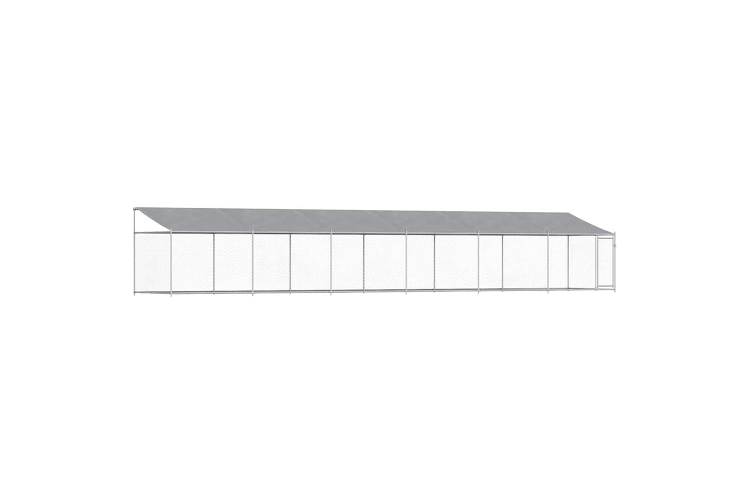 Vidaxl Dog Cage With Roof And Door Grey 12x2x2 M Galvanised Steel-2