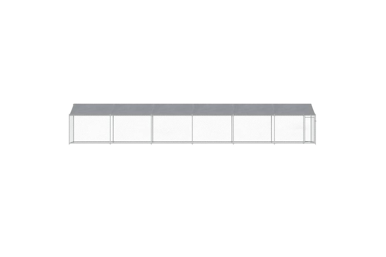 Vidaxl Dog Cage With Roof And Door Grey 12x2x2 M Galvanised Steel-4