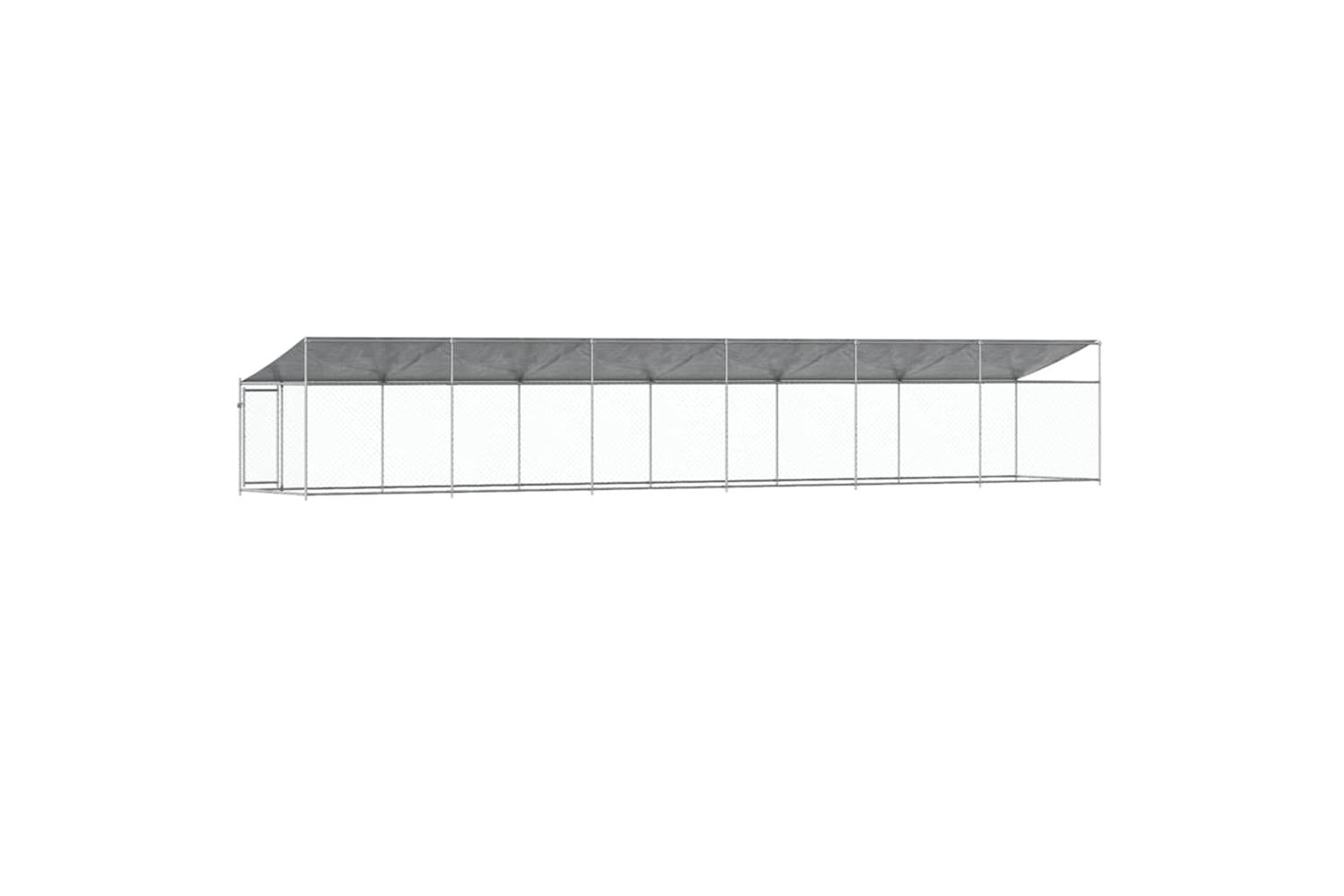 Vidaxl Dog Cage With Roof And Door Grey 12x2x2 M Galvanised Steel-6