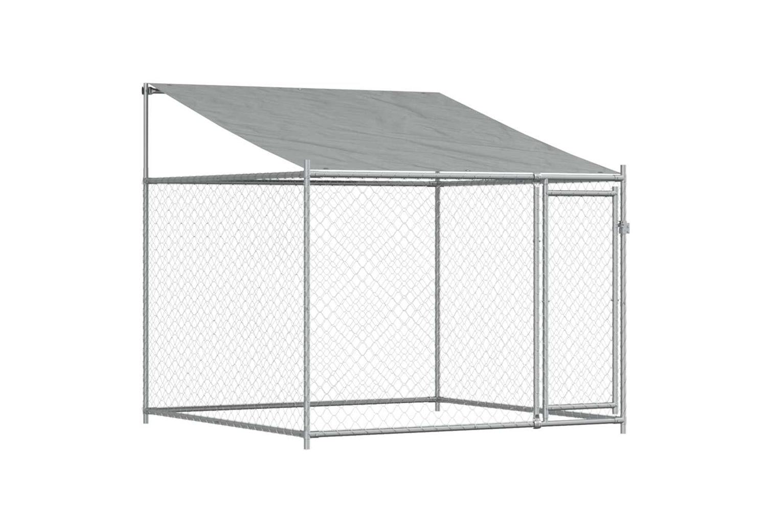 Vidaxl Dog Cage With Roof And Door Grey 12x2x2 M Galvanised Steel-8