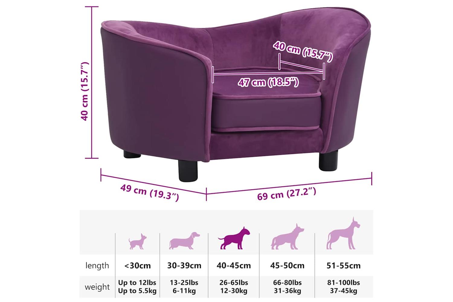 Vidaxl Dog Sofa Burgundy 69x49x40 Cm Plush And Faux Leather-8