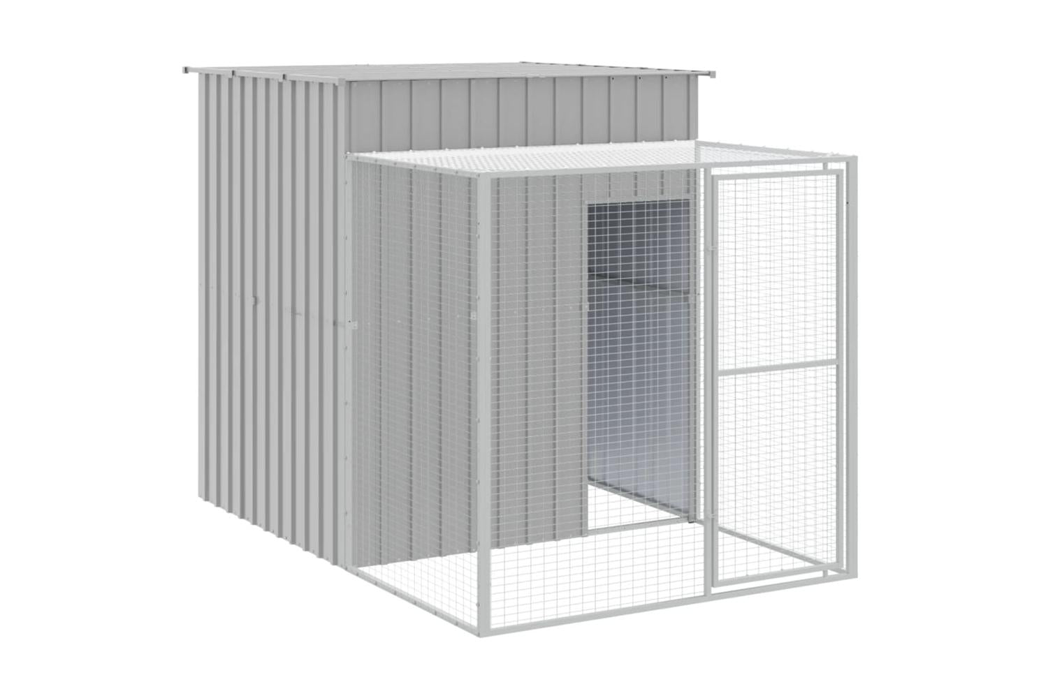 Vidaxl Chicken Cage With Run Light Grey 165x1271x181 Cm Galvanised Steel-6