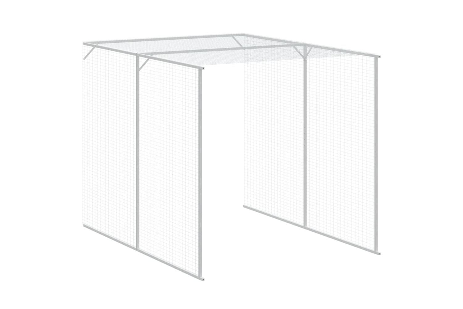 Vidaxl Chicken Cage With Run Light Grey 165x1271x181 Cm Galvanised Steel-7