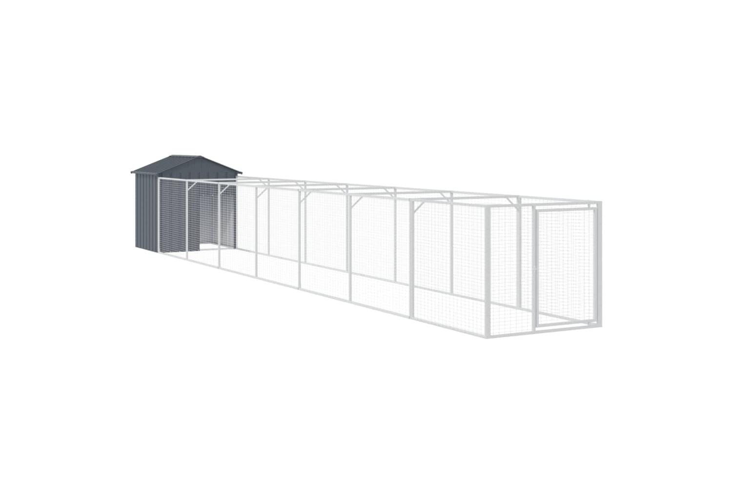 Vidaxl Dog House With Roof Anthracite 117x813x123 Cm Galvanised Steel-2