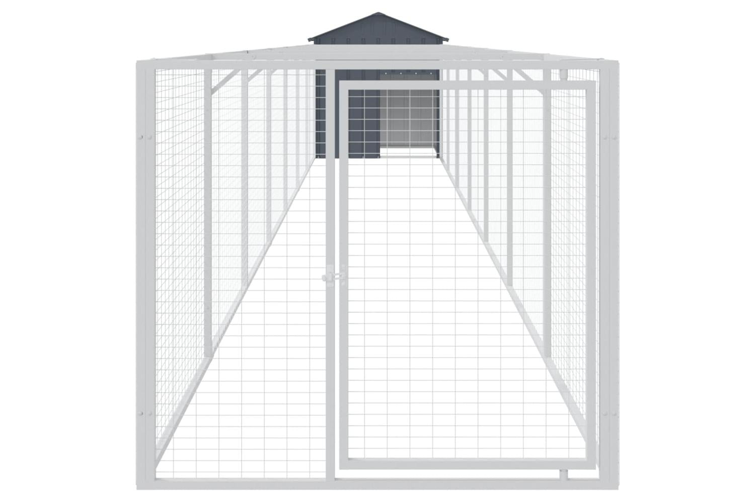 Vidaxl Dog House With Roof Anthracite 117x813x123 Cm Galvanised Steel-3