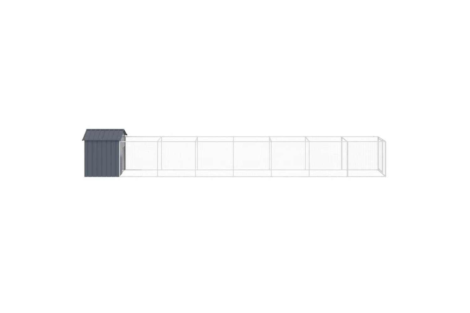 Vidaxl Dog House With Roof Anthracite 117x813x123 Cm Galvanised Steel-4
