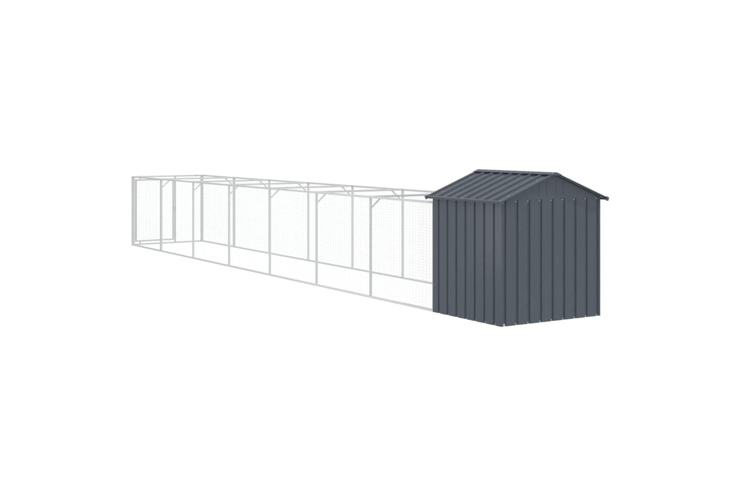 Vidaxl Dog House With Roof Anthracite 117x813x123 Cm Galvanised Steel-5