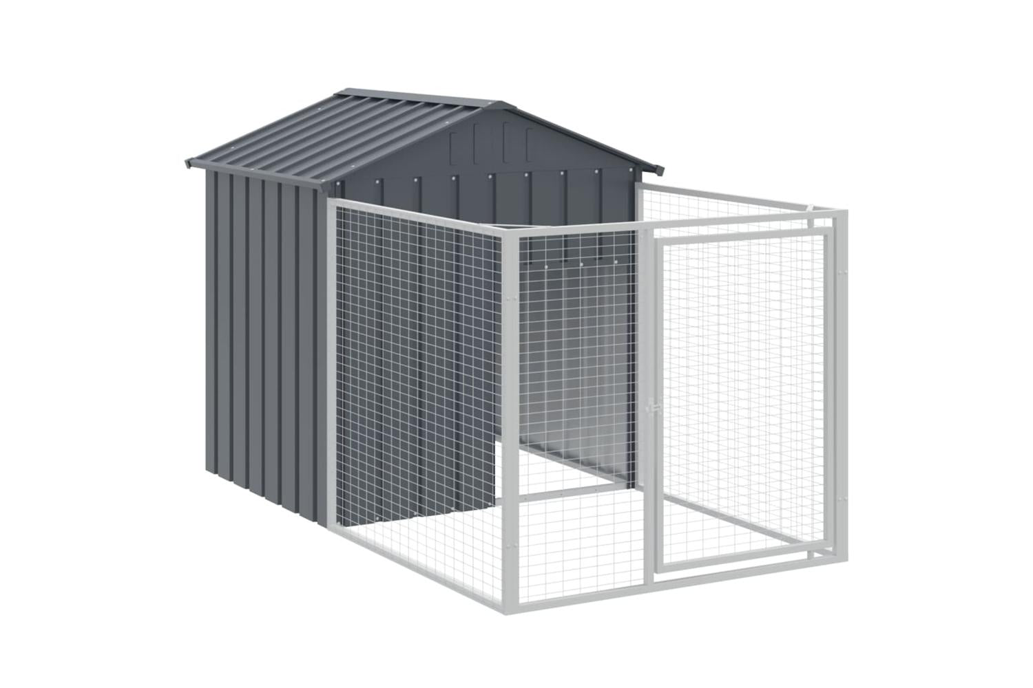 Vidaxl Dog House With Roof Anthracite 117x813x123 Cm Galvanised Steel-6