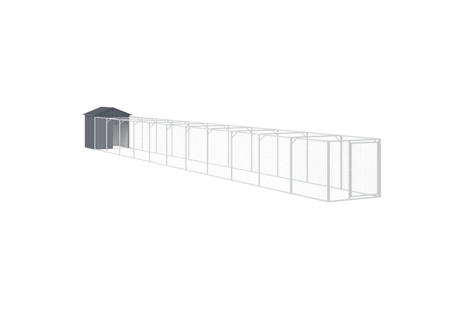 Vidaxl Dog House With Roof Anthracite 117x1221x123 Cm Galvanised Steel