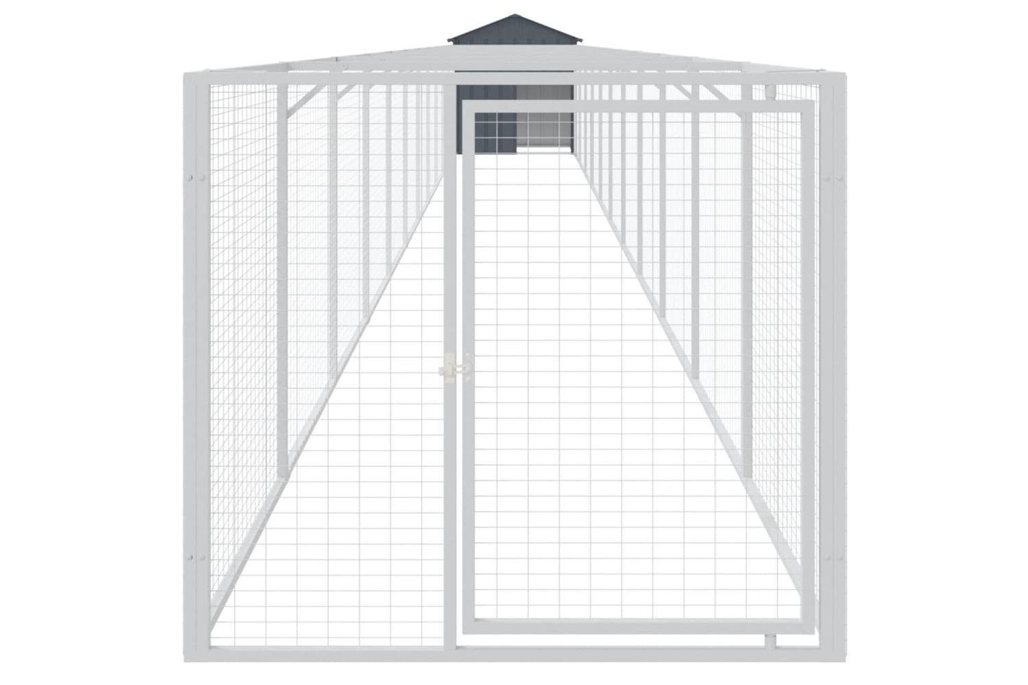 Vidaxl Dog House With Roof Anthracite 117x1221x123 Cm Galvanised Steel-3
