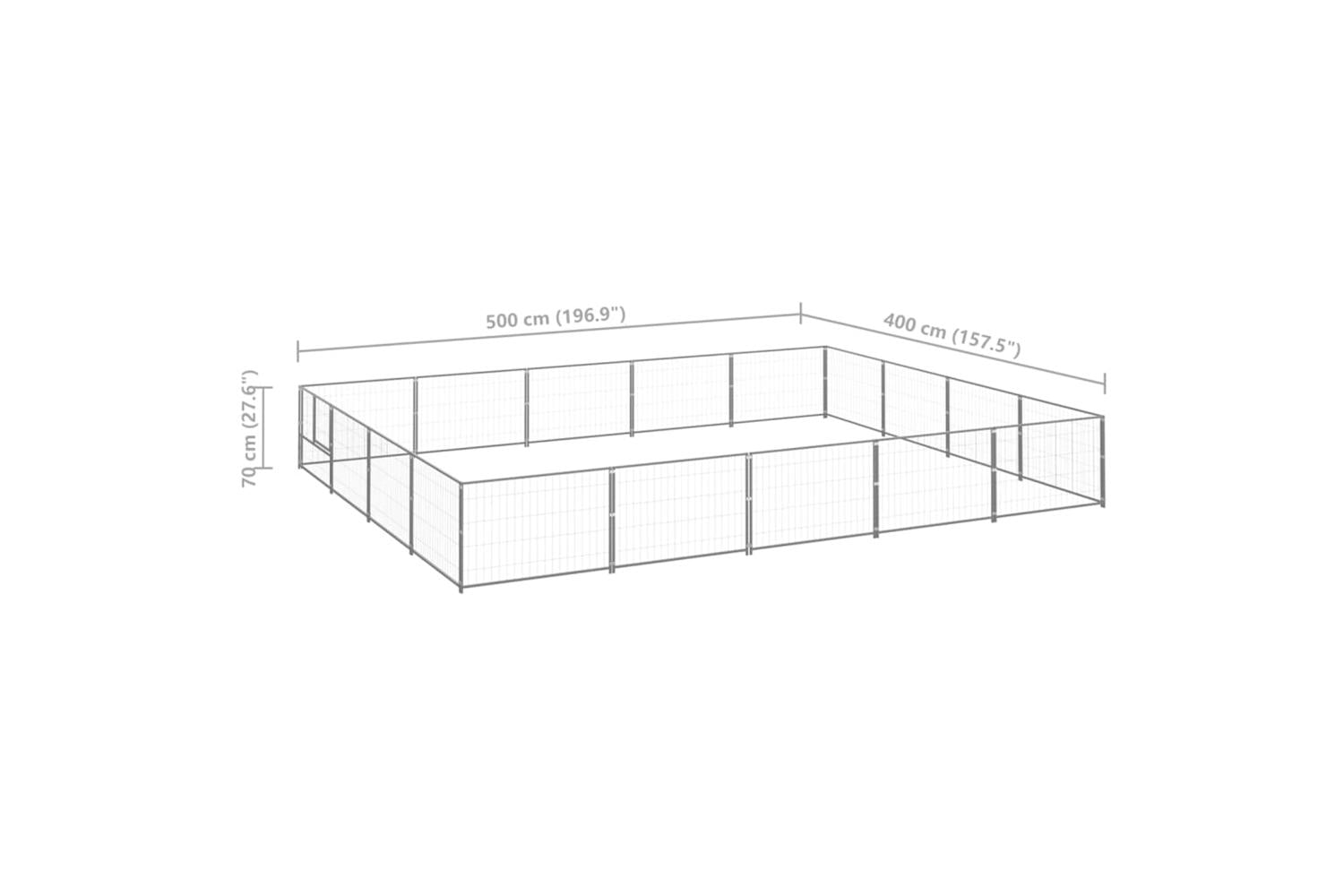 Vidaxl Dog Kennel Silver 20 M Steel-6