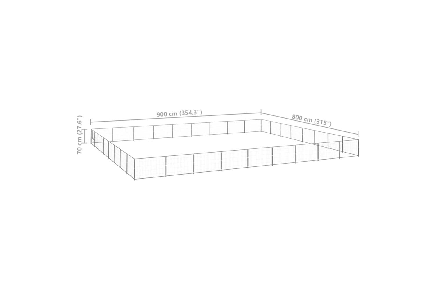 Vidaxl Dog Kennel Silver 72 M Steel-6