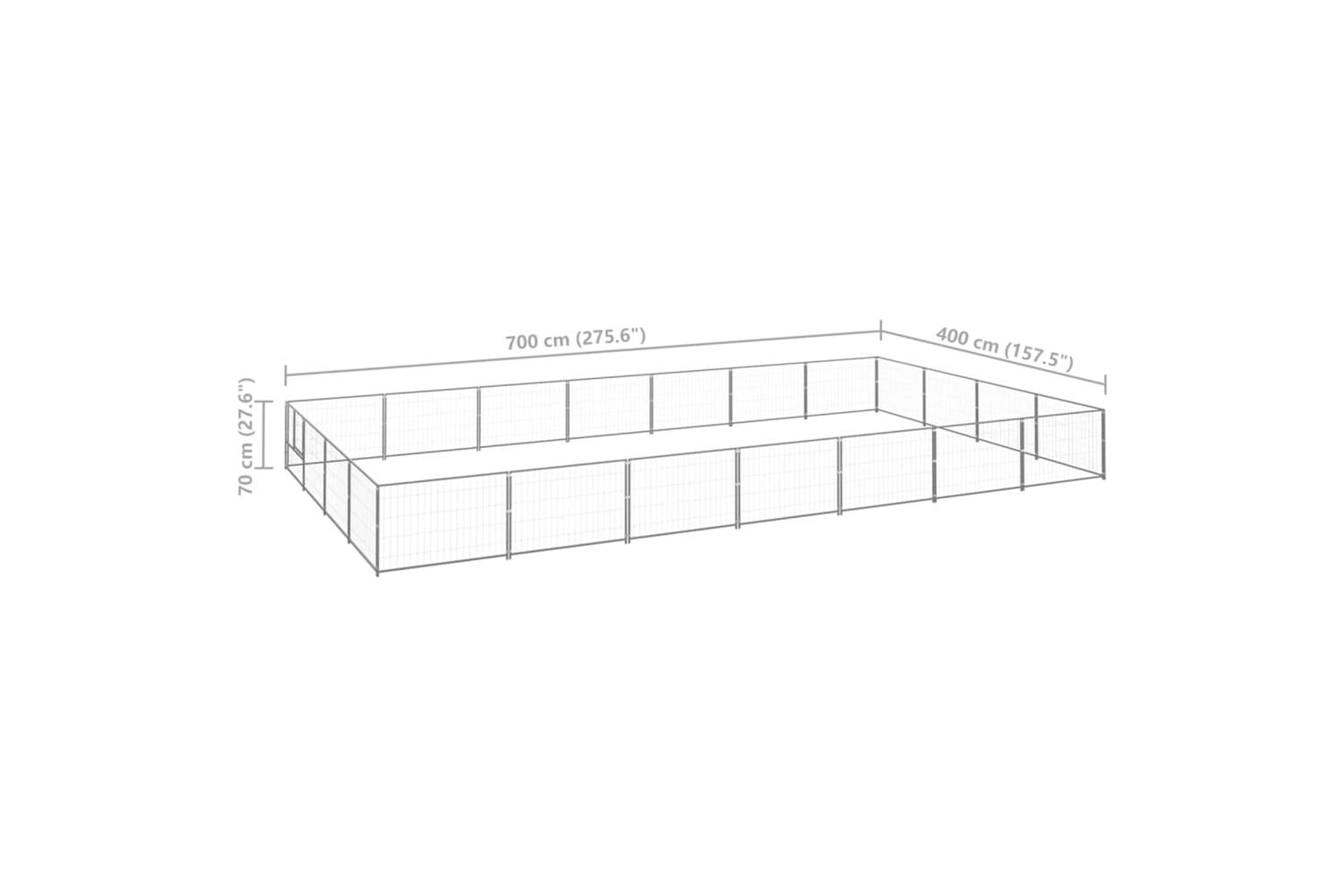 Vidaxl Dog Kennel Silver 28 M Steel-6