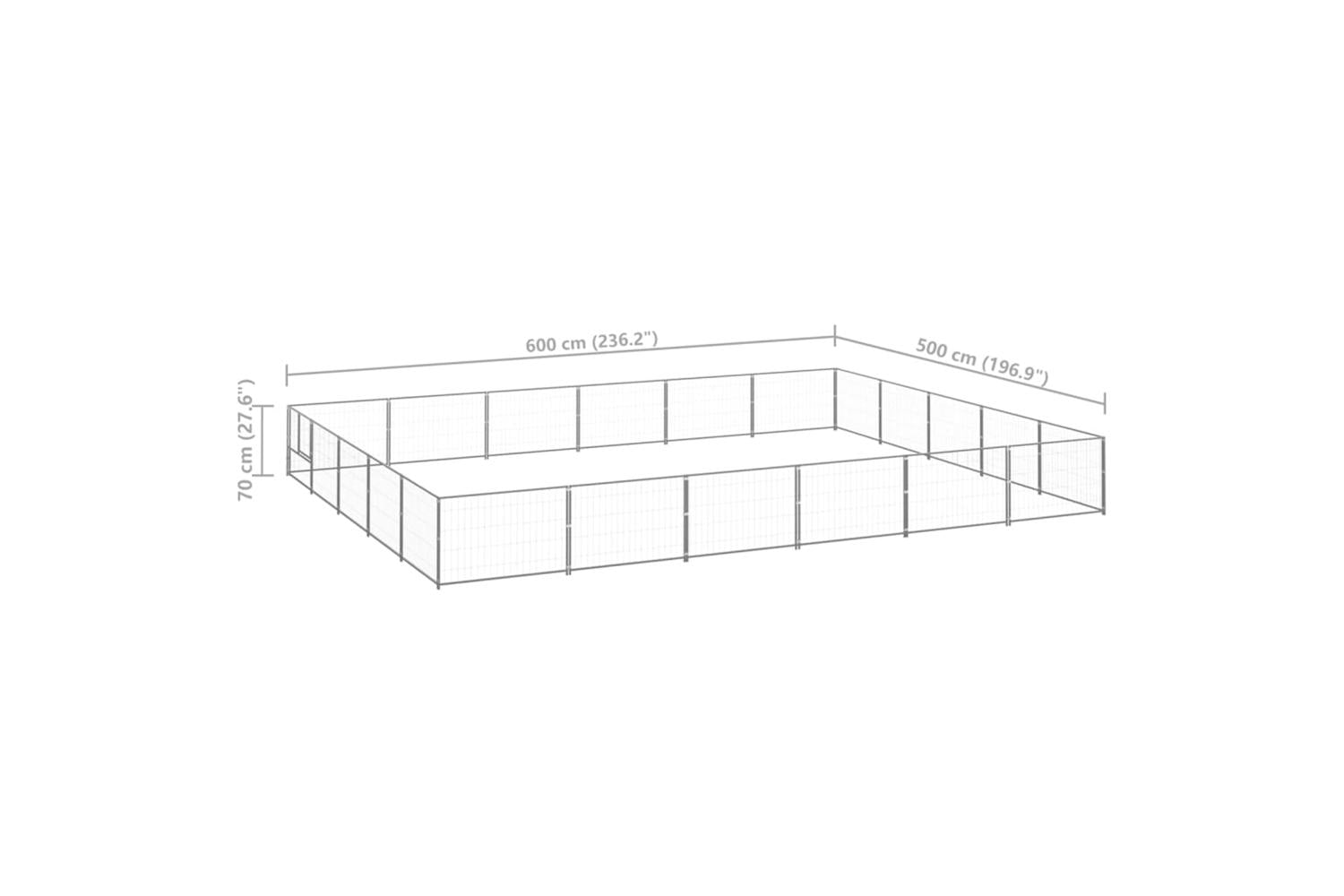 Vidaxl Dog Kennel Silver 30 M Steel-6