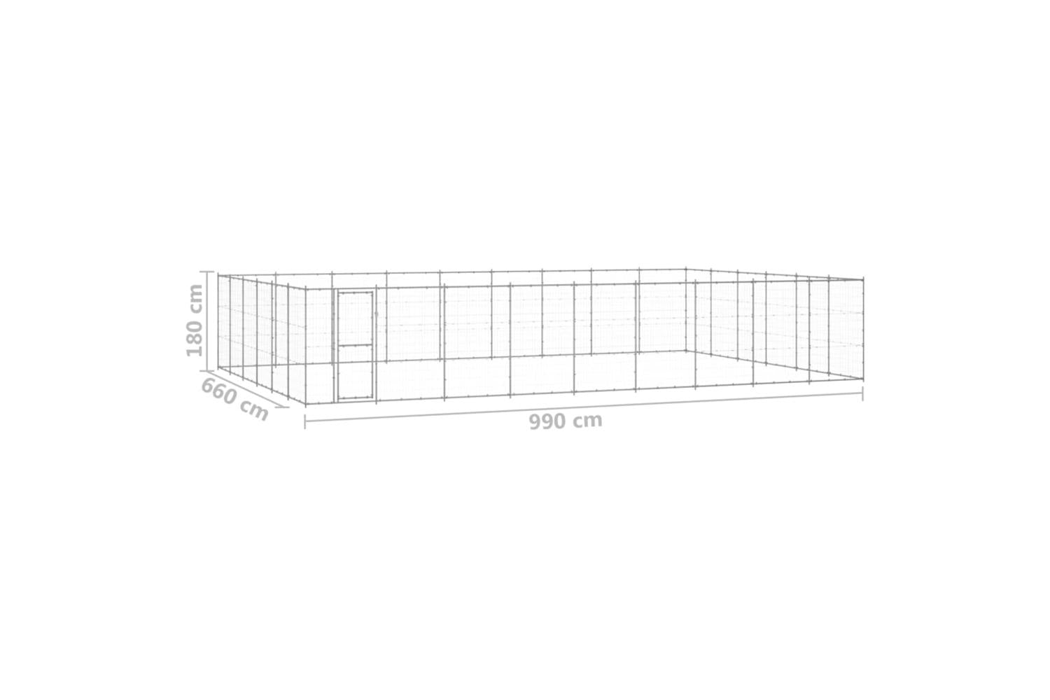Vidaxl Outdoor Dog Kennel Galvanised Steel 6534 M-6