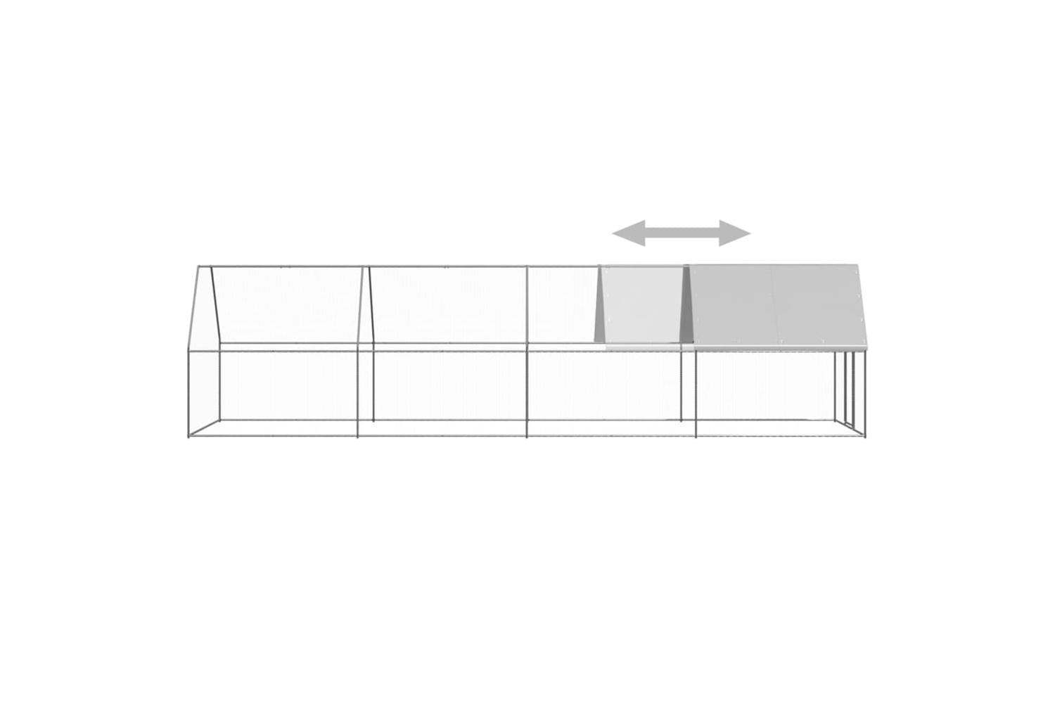 Vidaxl Outdoor Chicken Cage 2x8x2 M Galvanised Steel-4