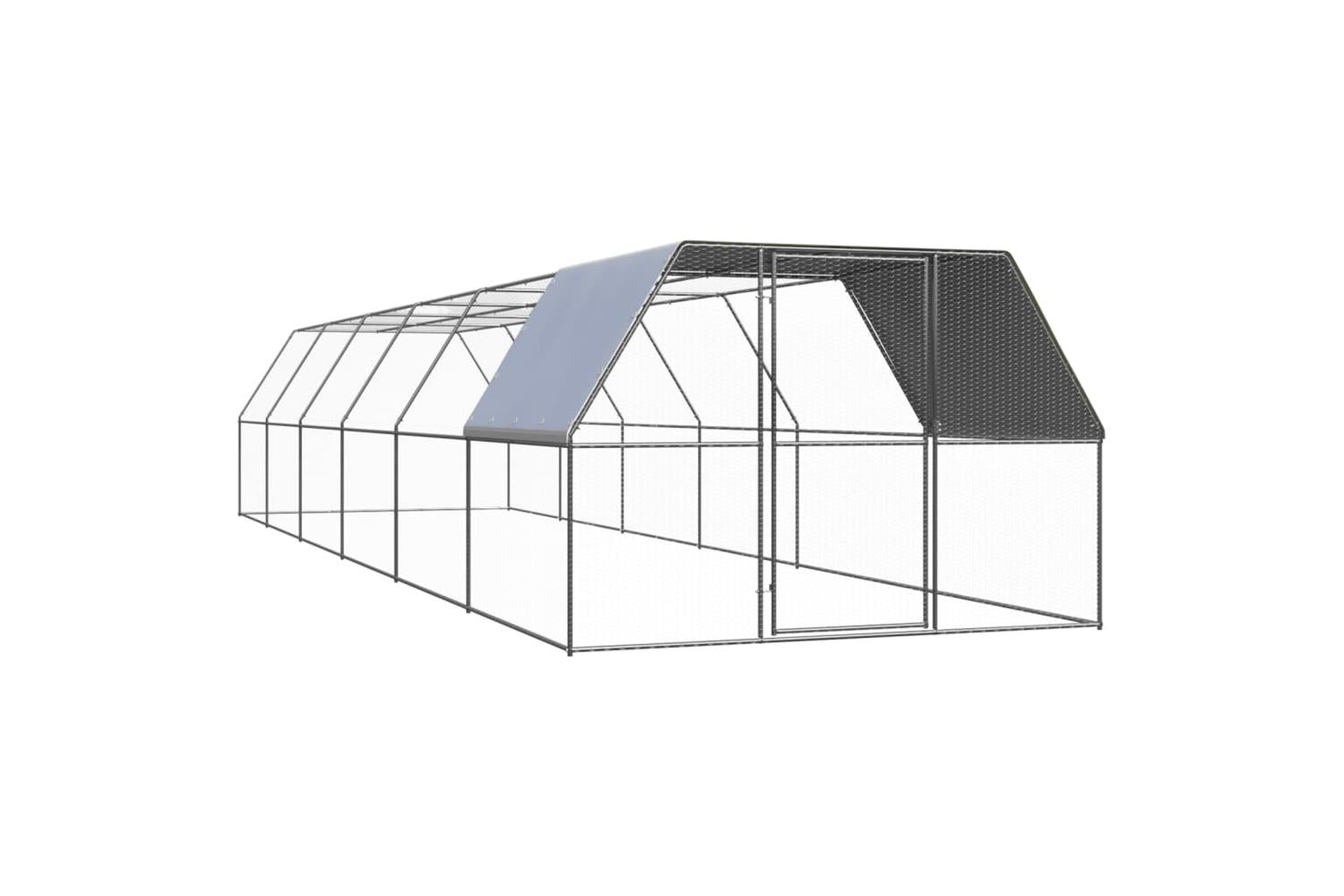 Vidaxl Outdoor Chicken Cage 3x12x2 M Galvanised Steel