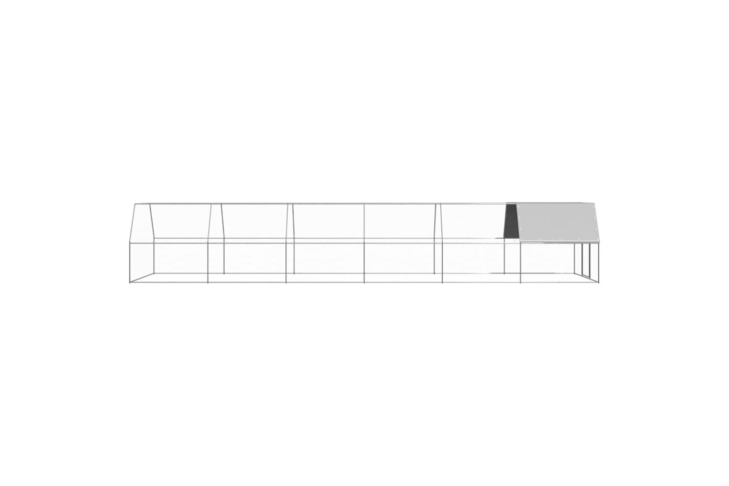 Vidaxl Outdoor Chicken Cage 3x12x2 M Galvanised Steel-3