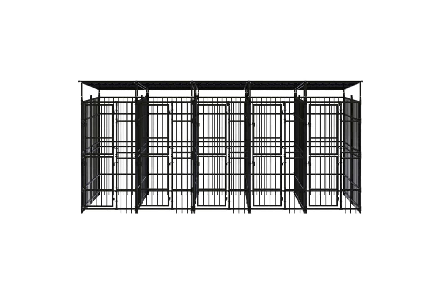 Vidaxl Outdoor Dog Kennel With Roof Steel 922 M-2
