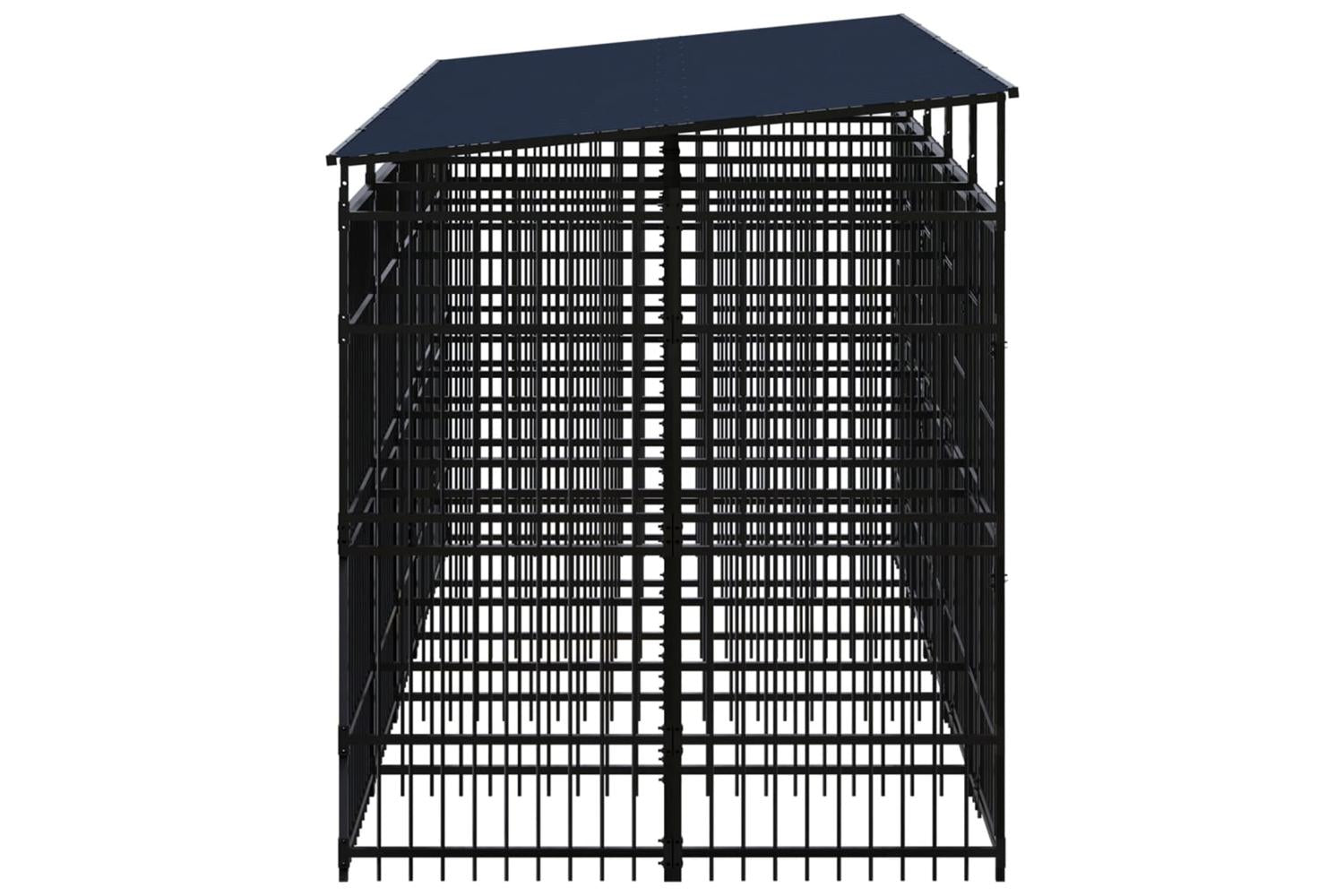 Vidaxl Outdoor Dog Kennel With Roof Steel 922 M-3