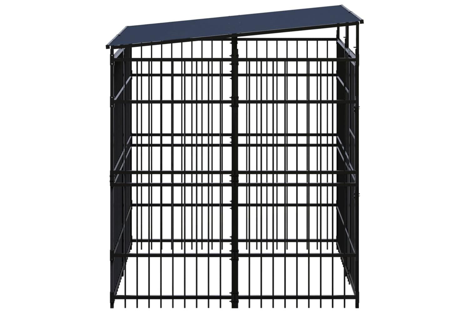 Vidaxl Outdoor Dog Kennel With Roof Steel 369 M-3