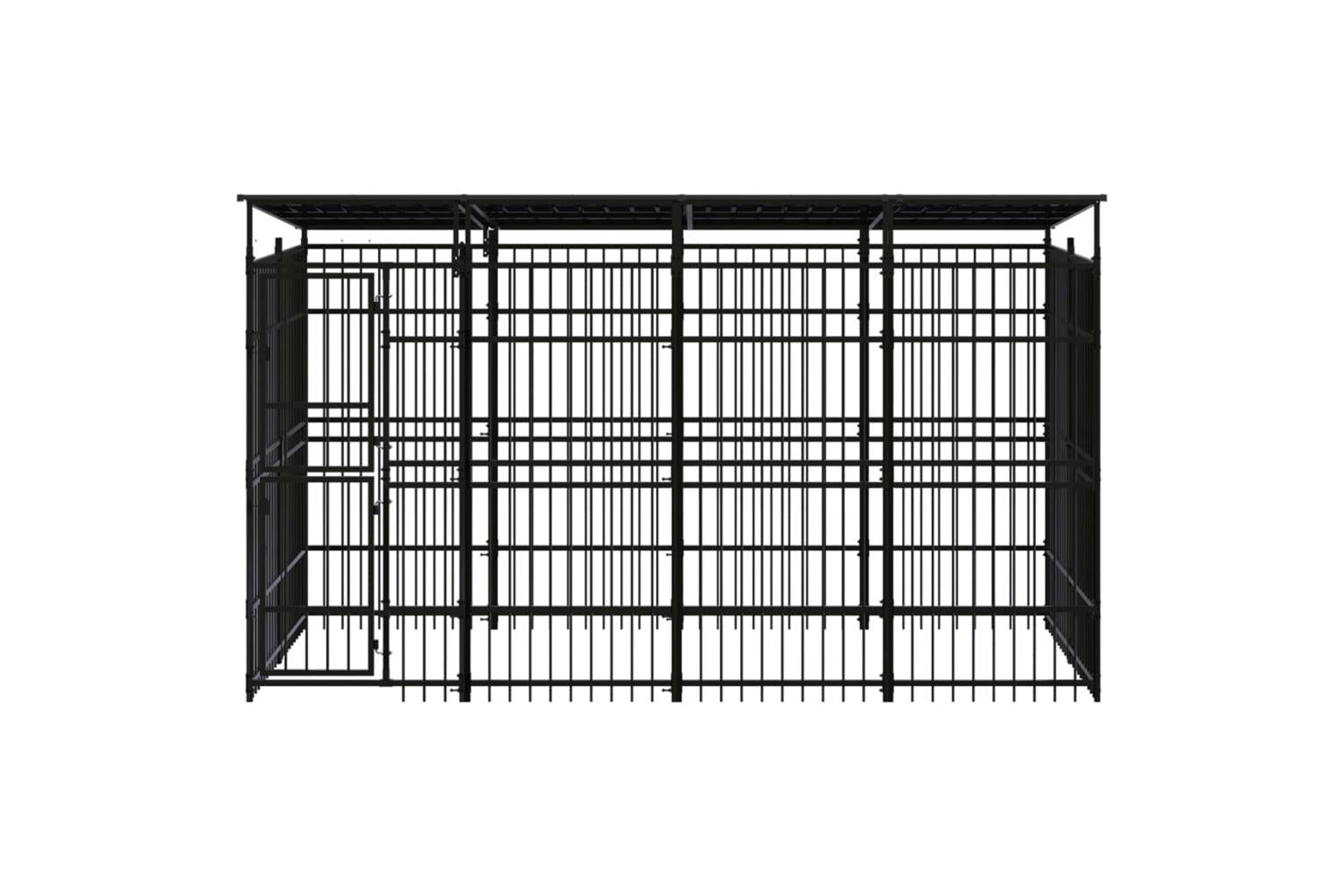 Vidaxl Outdoor Dog Kennel With Roof Steel 737 M-2