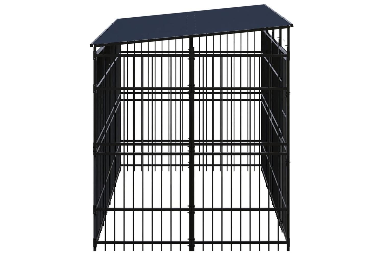 Vidaxl Outdoor Dog Kennel With Roof Steel 737 M-3