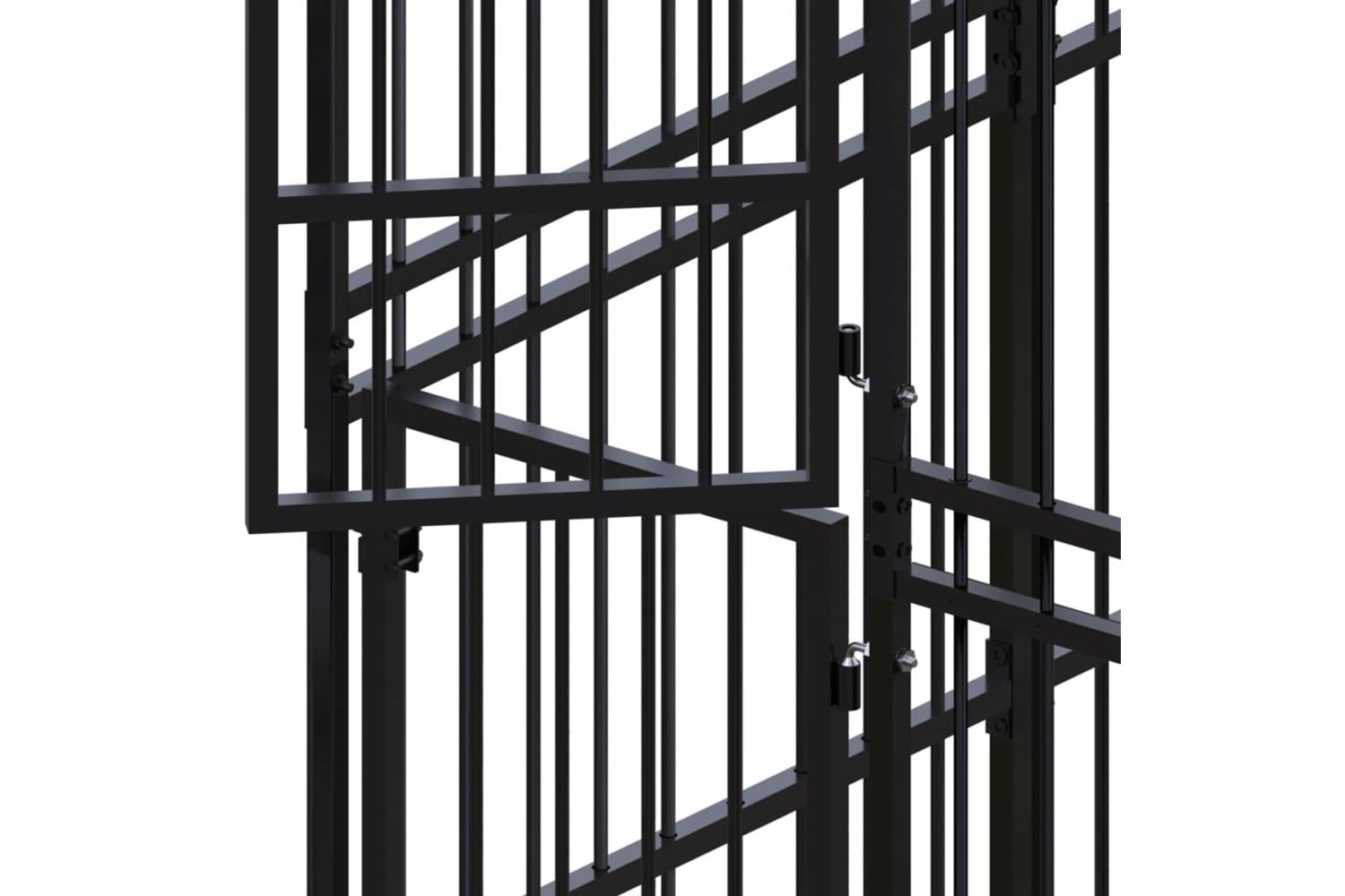 Vidaxl Outdoor Dog Kennel With Roof Steel 737 M-6